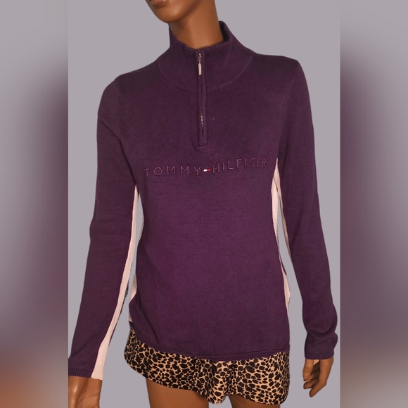 VINTAGE TOMMY HILFIGER ZIP UP TUTLENECK 100% COTTON SIZE M - Picture 2 of 3